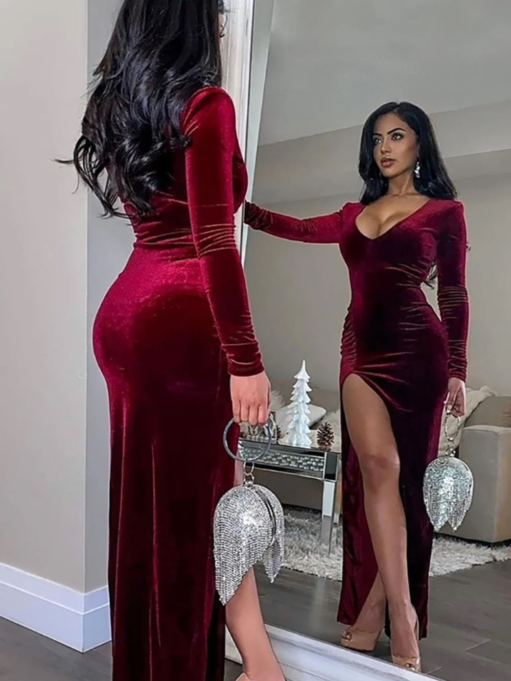 Fashion Nova Love Sex Magic Dress, Wine Red Medium NWT
